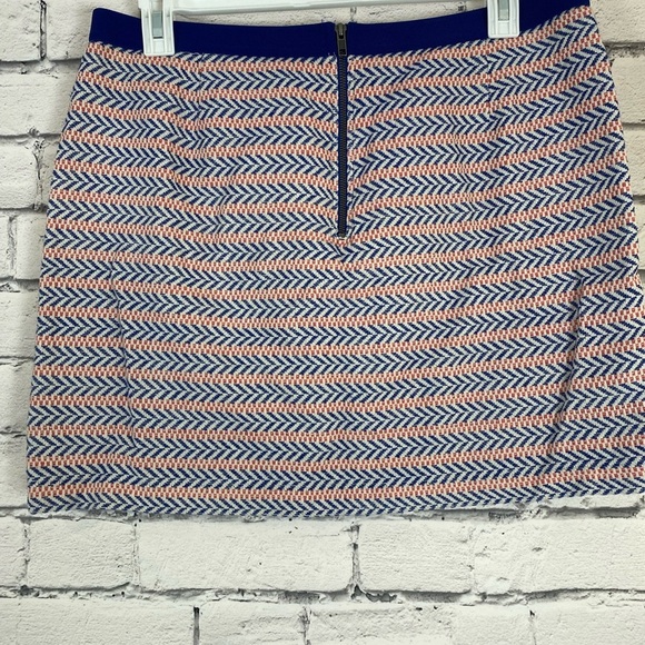 Gap Blue Coral Woven Geometric Elastic Boho Mini Skirt size 16 Plus Size Skirt - Picture 4 of 6